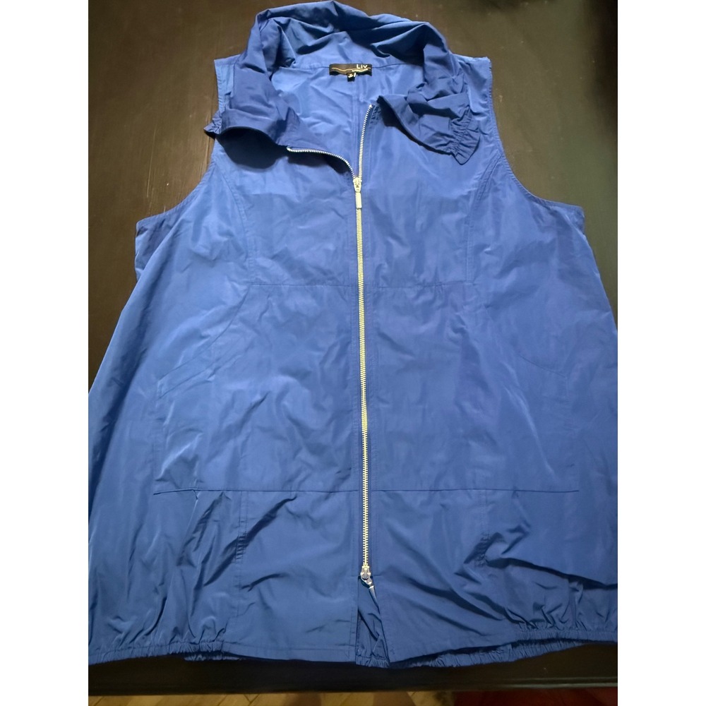 Liv by Habitat Clothes Blue Zip Front Funnel Neck Vest XL 100502‎